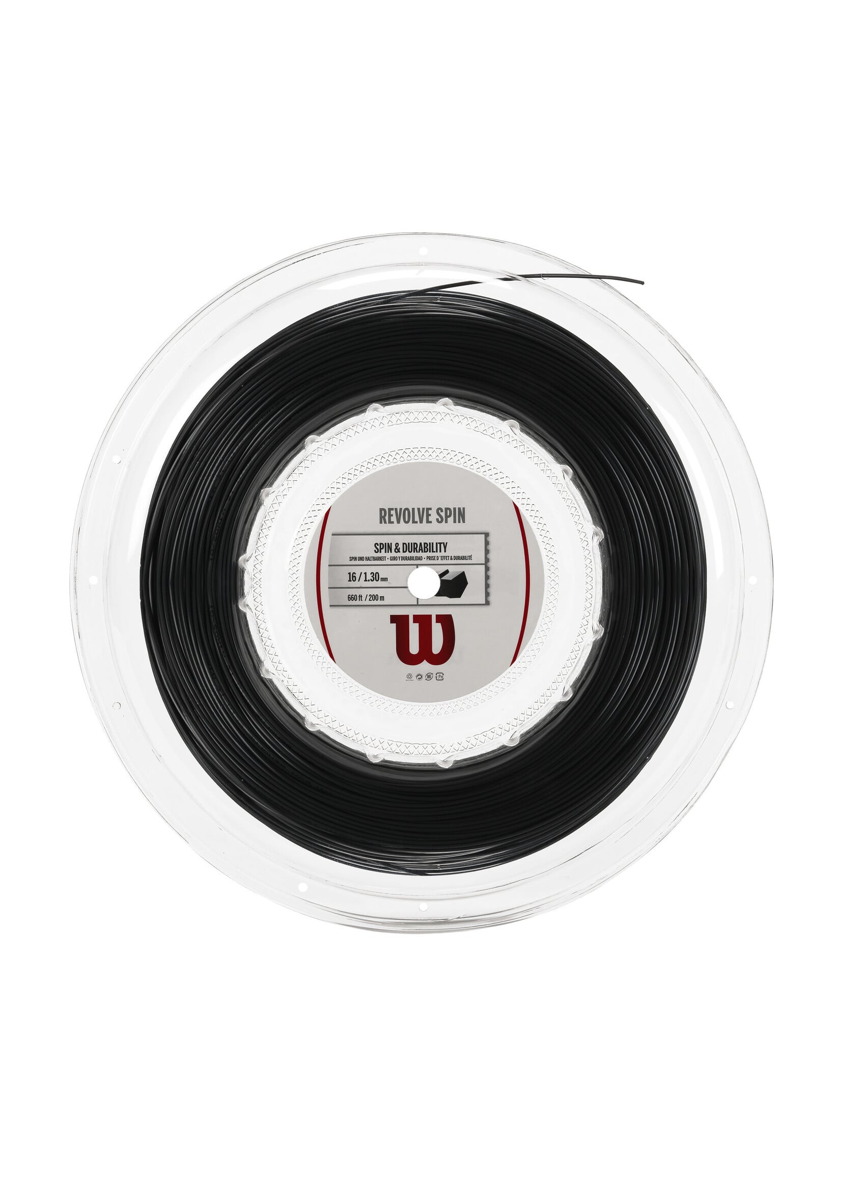 Wilson Wilson Revolve Spin Rollo de Cuerda de Tenis Negro 130/16