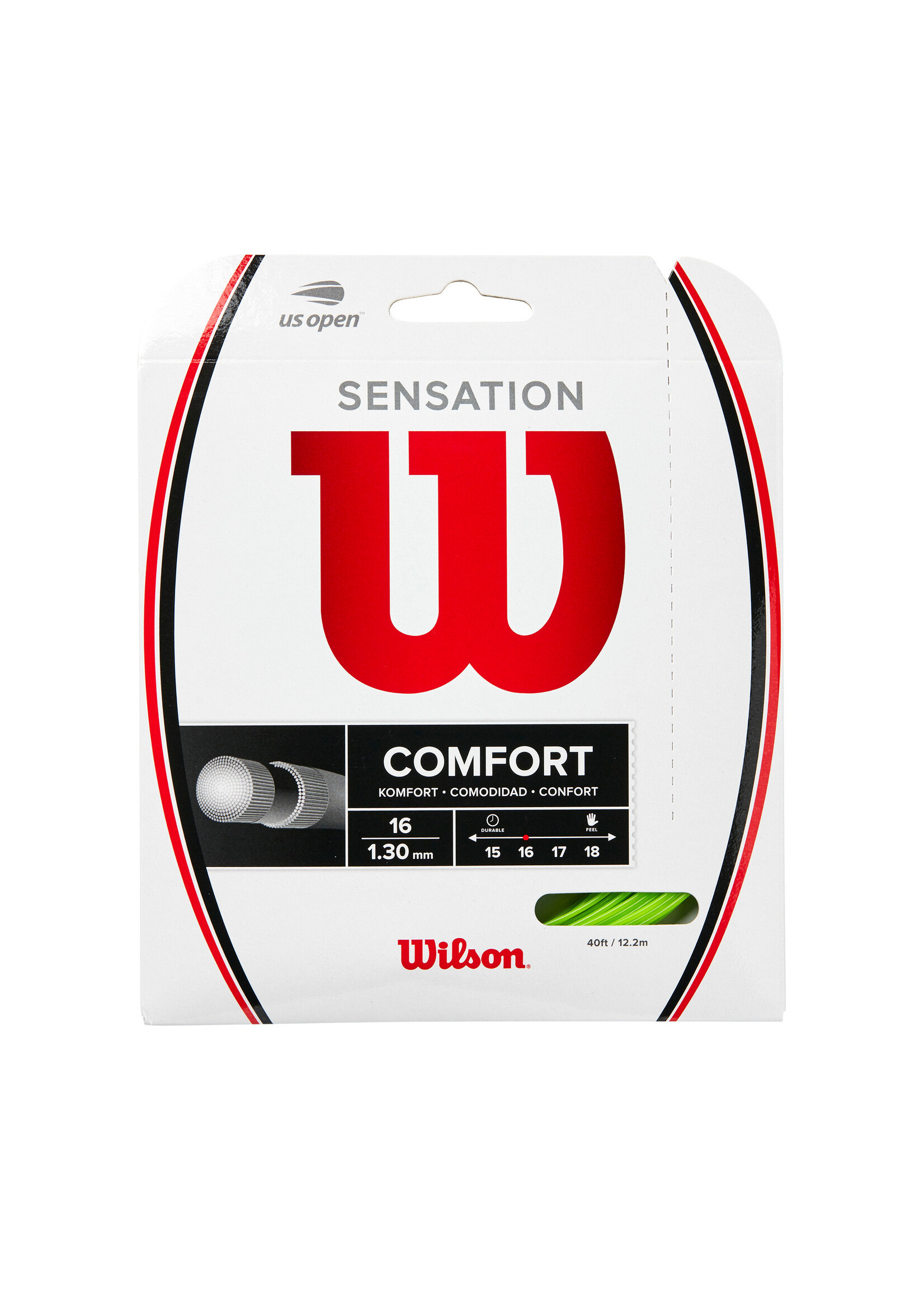 Wilson Wilson Sensation Cuerda de Tenis Verde Neón 130/16