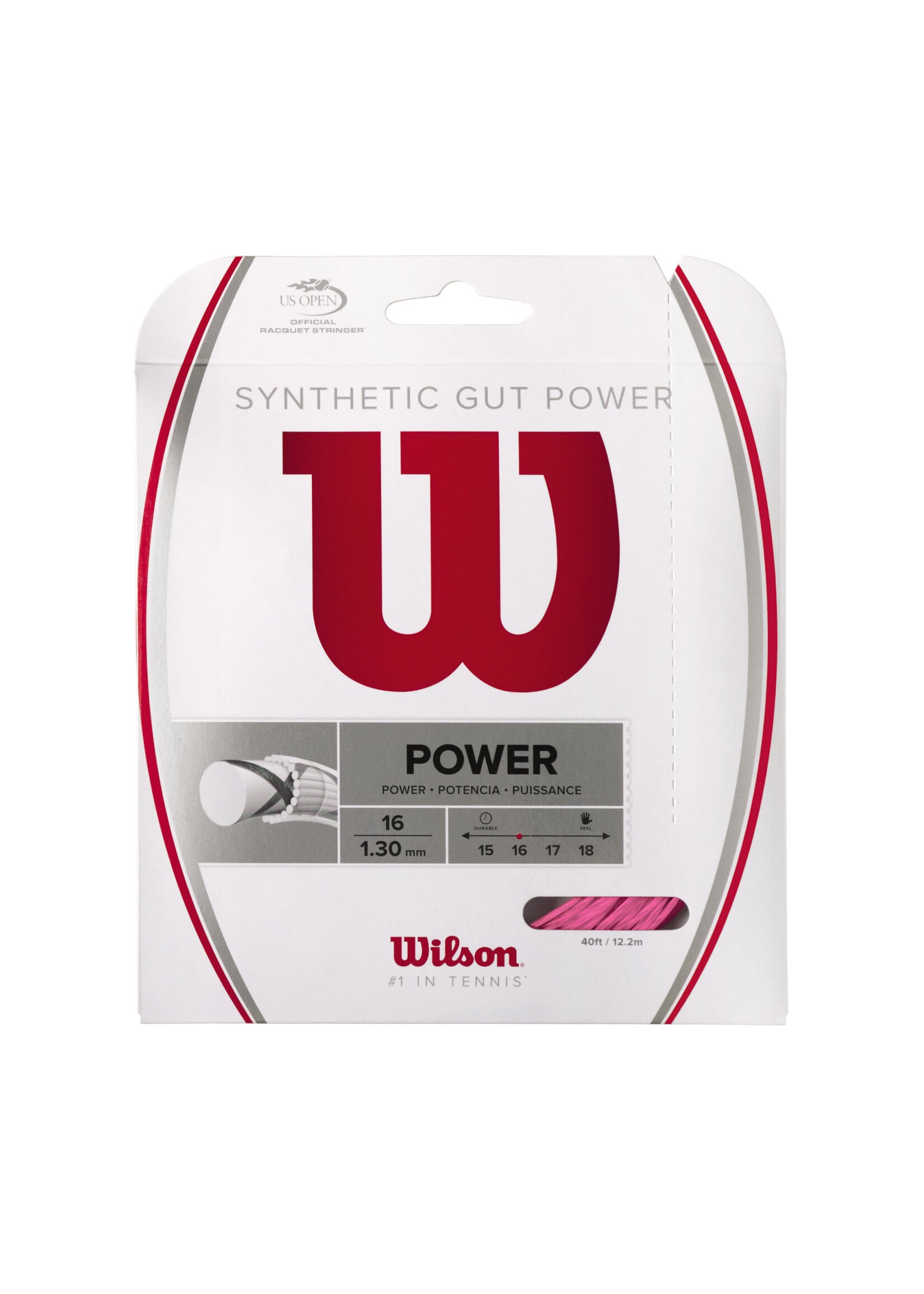 Wilson Wilson Synthetic Gut Power Corda de Tênis Rosa 130/16