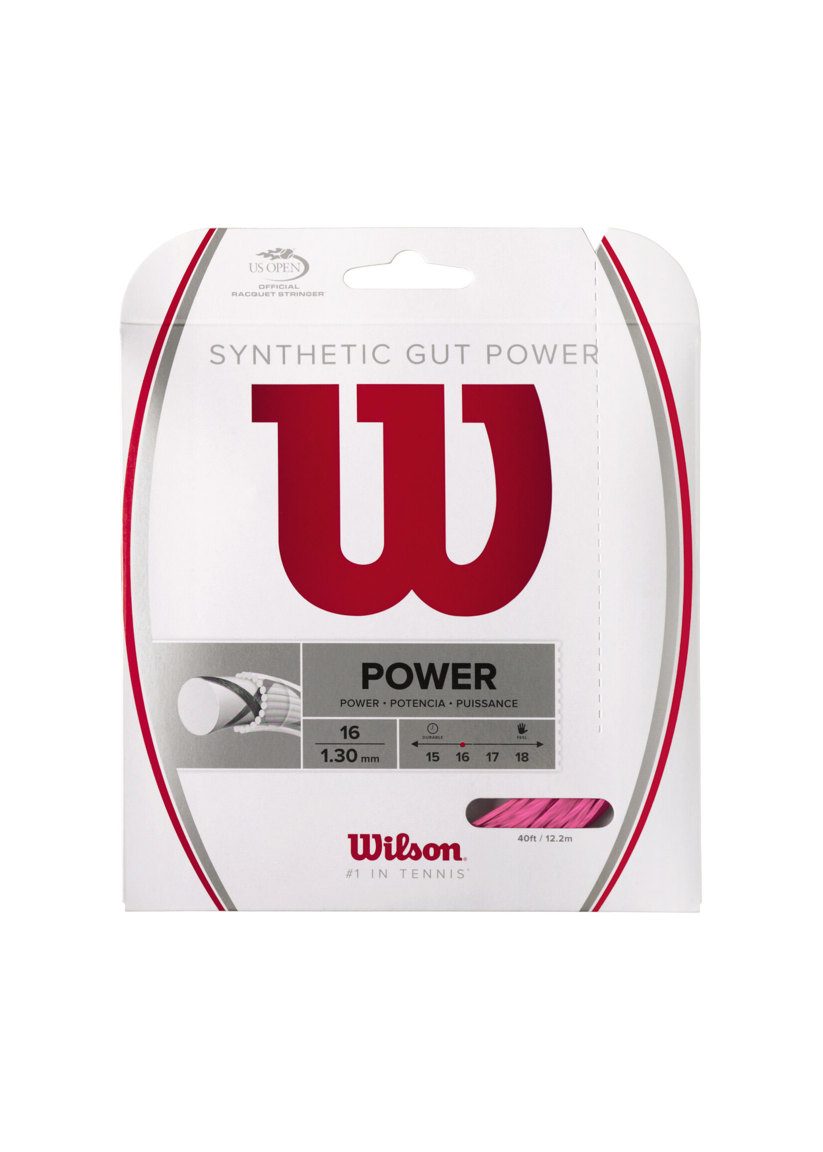 Wilson Wilson Synthetic Gut Power Cuerda de Tenis Rosa 130/16