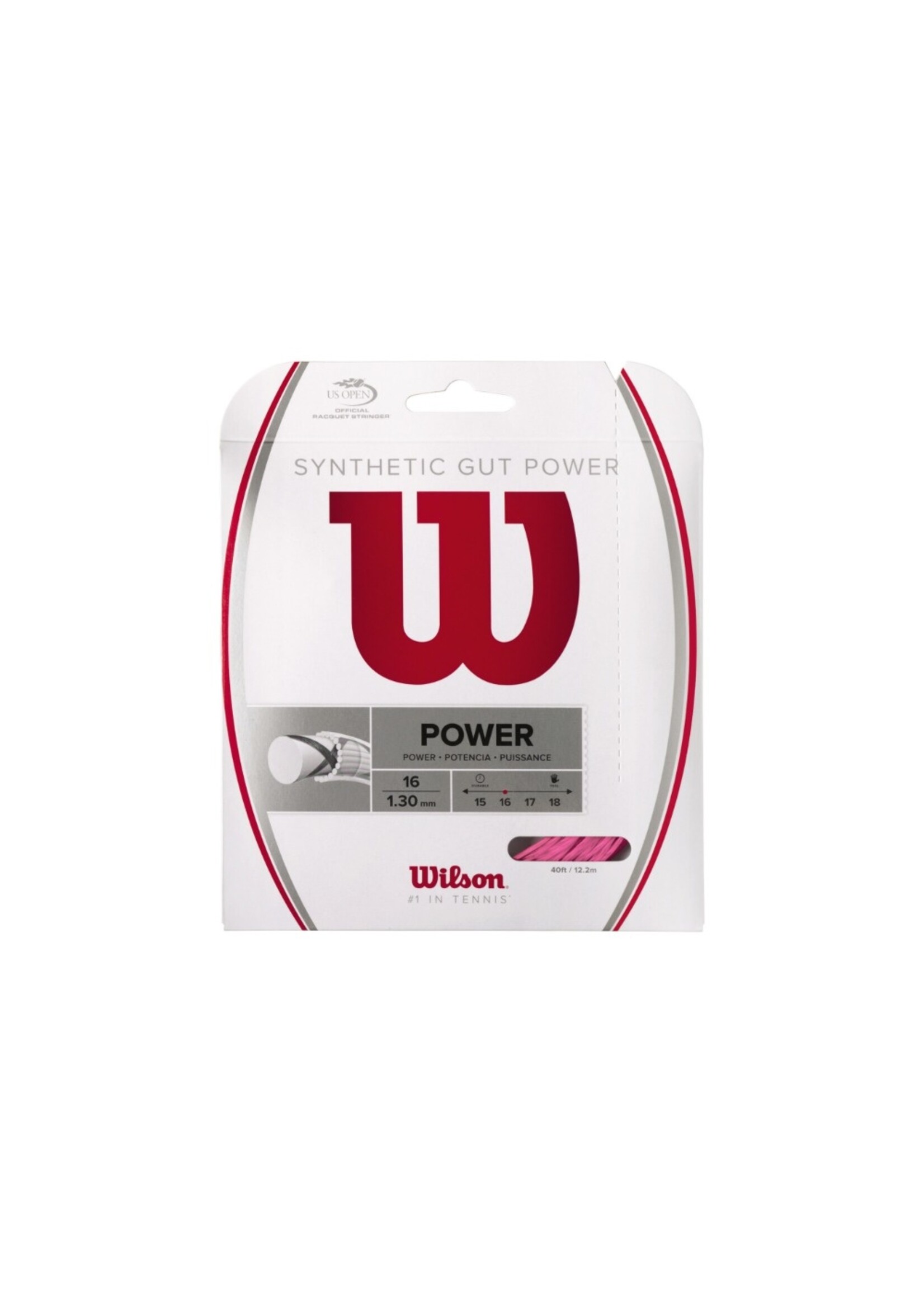 Wilson Wilson Synthetic Gut Power Cuerda de Tenis Rosa 130/16