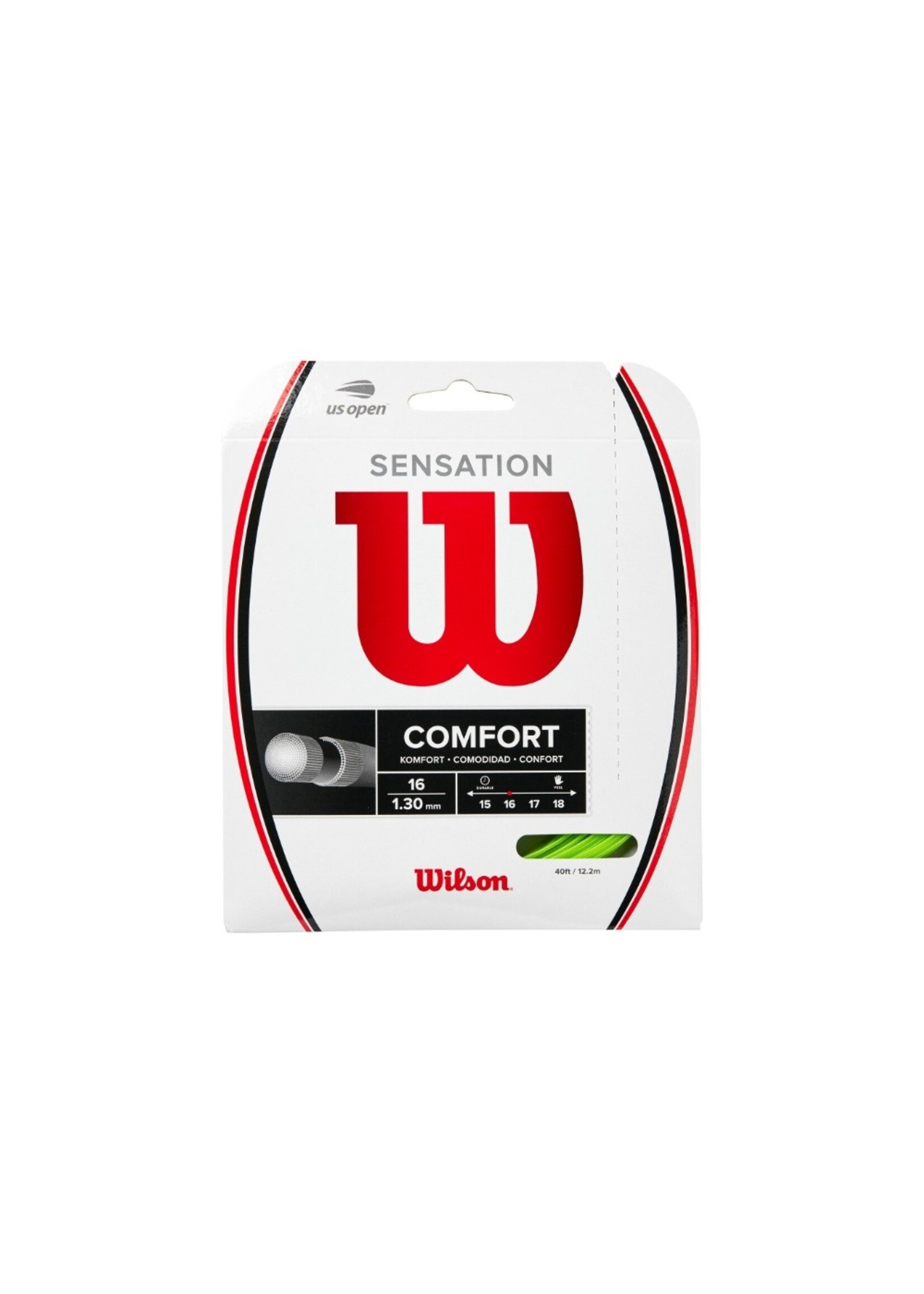 Wilson Wilson Sensation Cuerda de Tenis Verde Neón 130/16