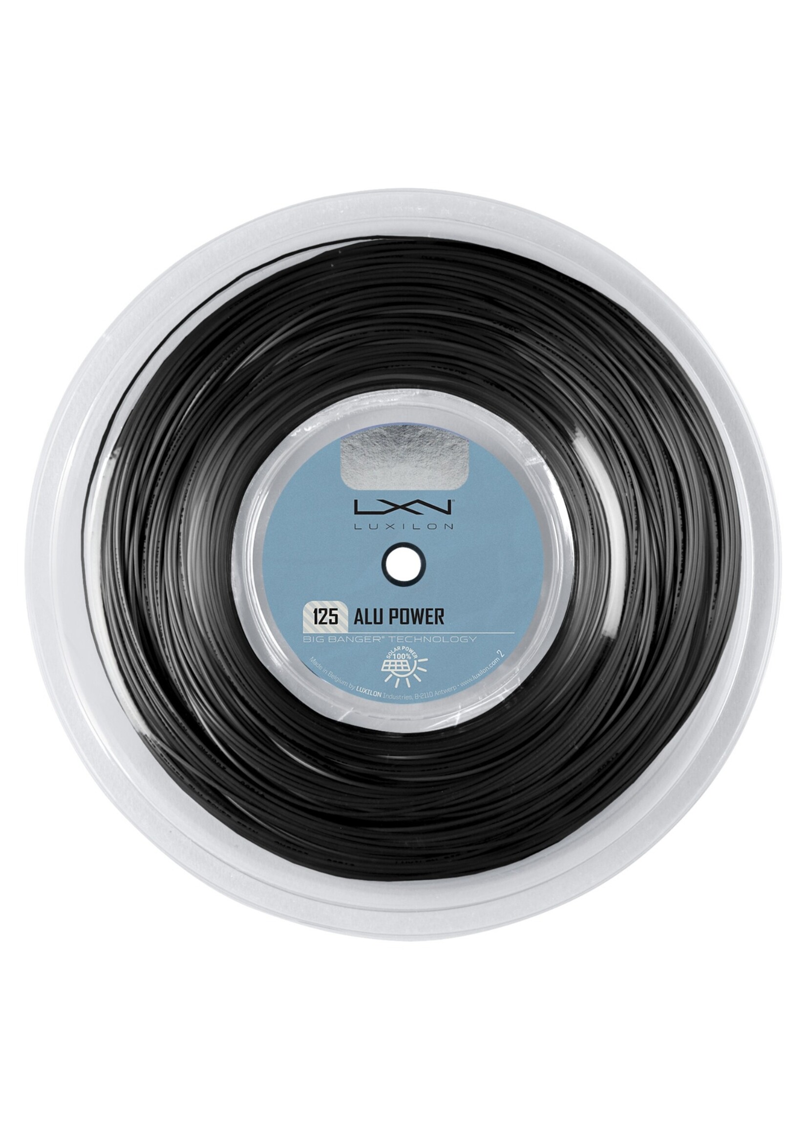 Luxilon Luxilon Alu Power Rollo de Cuerda de Tenis Negro 125/17