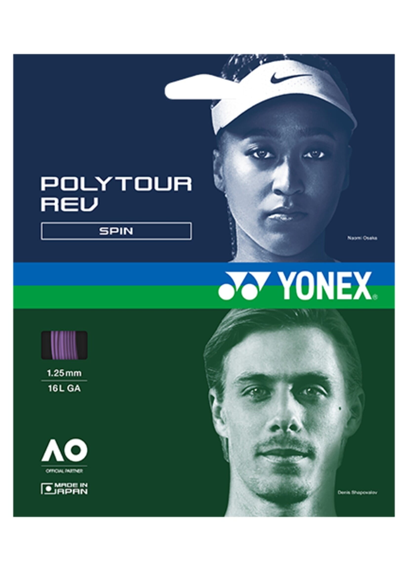 Yonex Yonex Polytour Rev Corda de Tênis Roxo 125