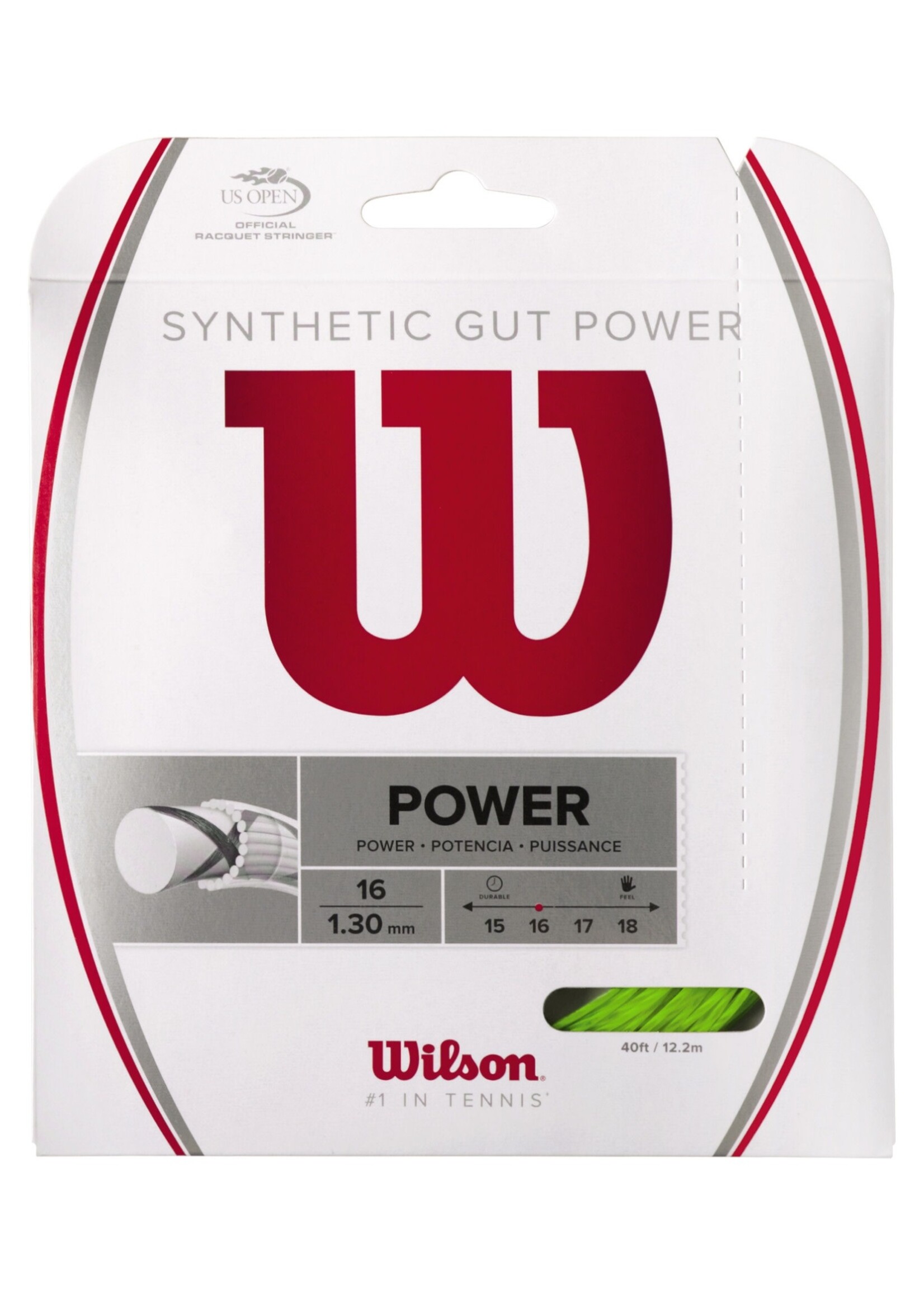 Wilson Wilson Synthetic Gut Power Corda de Tênis Lima 130/16