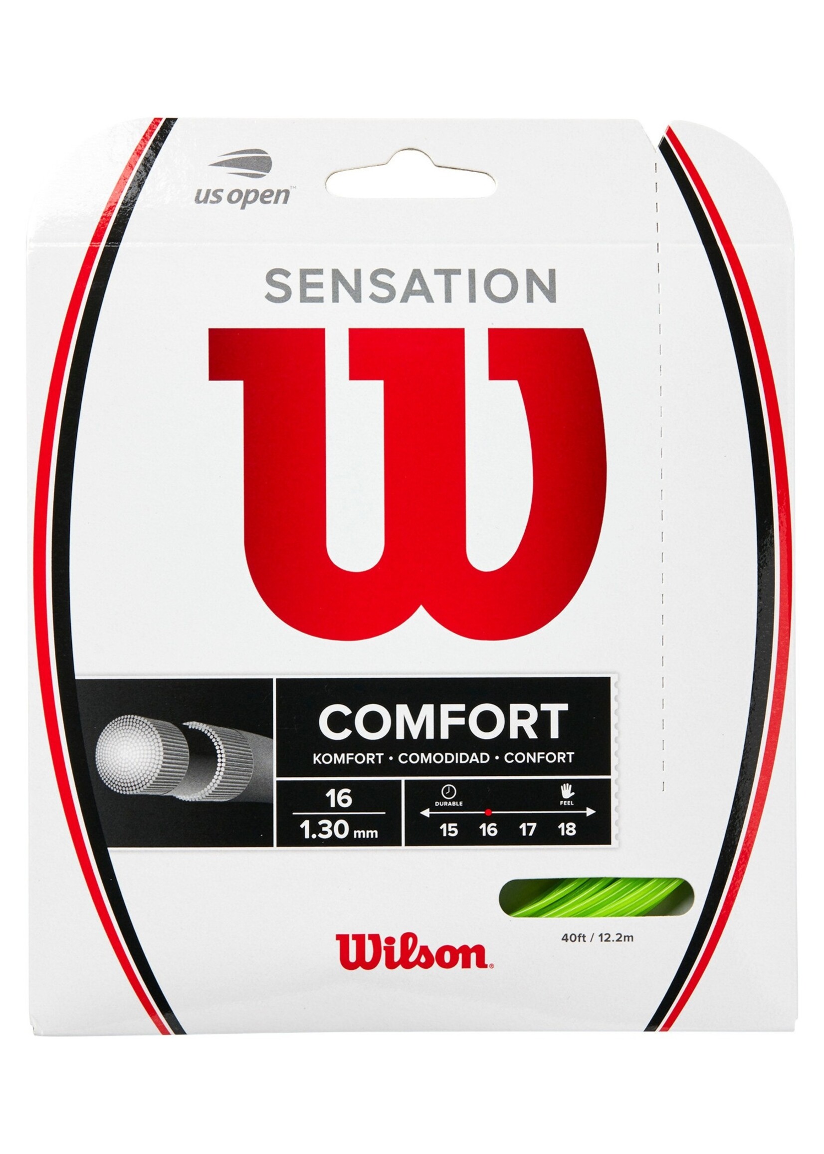 Wilson Wilson Sensation Cuerda de Tenis Verde Neón 130/16
