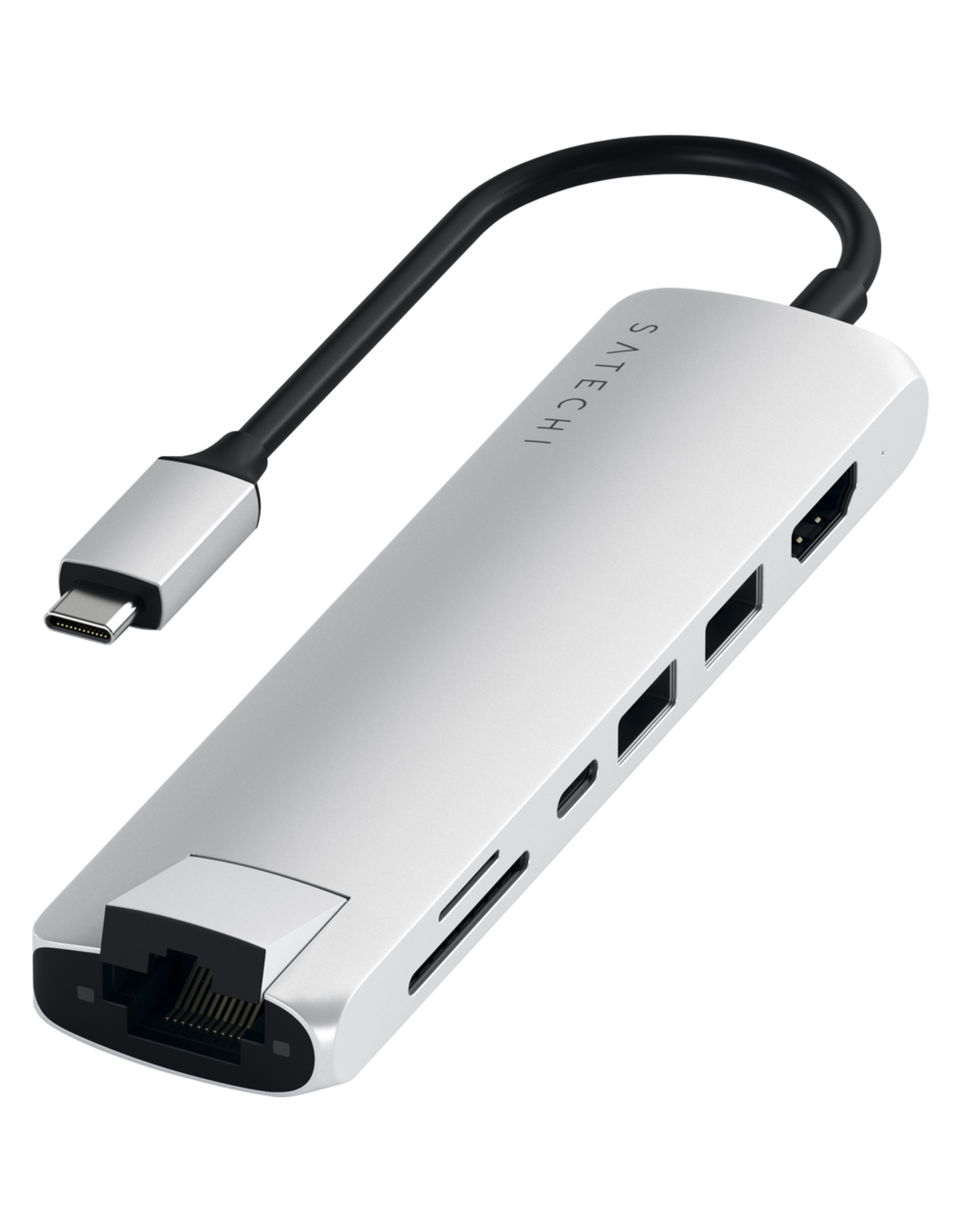 SATECHI SATECHI TYPE-C SLIM MULTIPORT w/ ETHERNET ADAPTER - SILVER