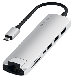 SATECHI SATECHI TYPE-C SLIM MULTIPORT w/ ETHERNET ADAPTER - SILVER