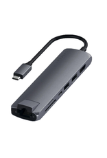 SATECHI SATECHI 7-N-1 USB-C SLIM MULTIPORT w/ ETHERNET ADAPTER SPACE GRAY