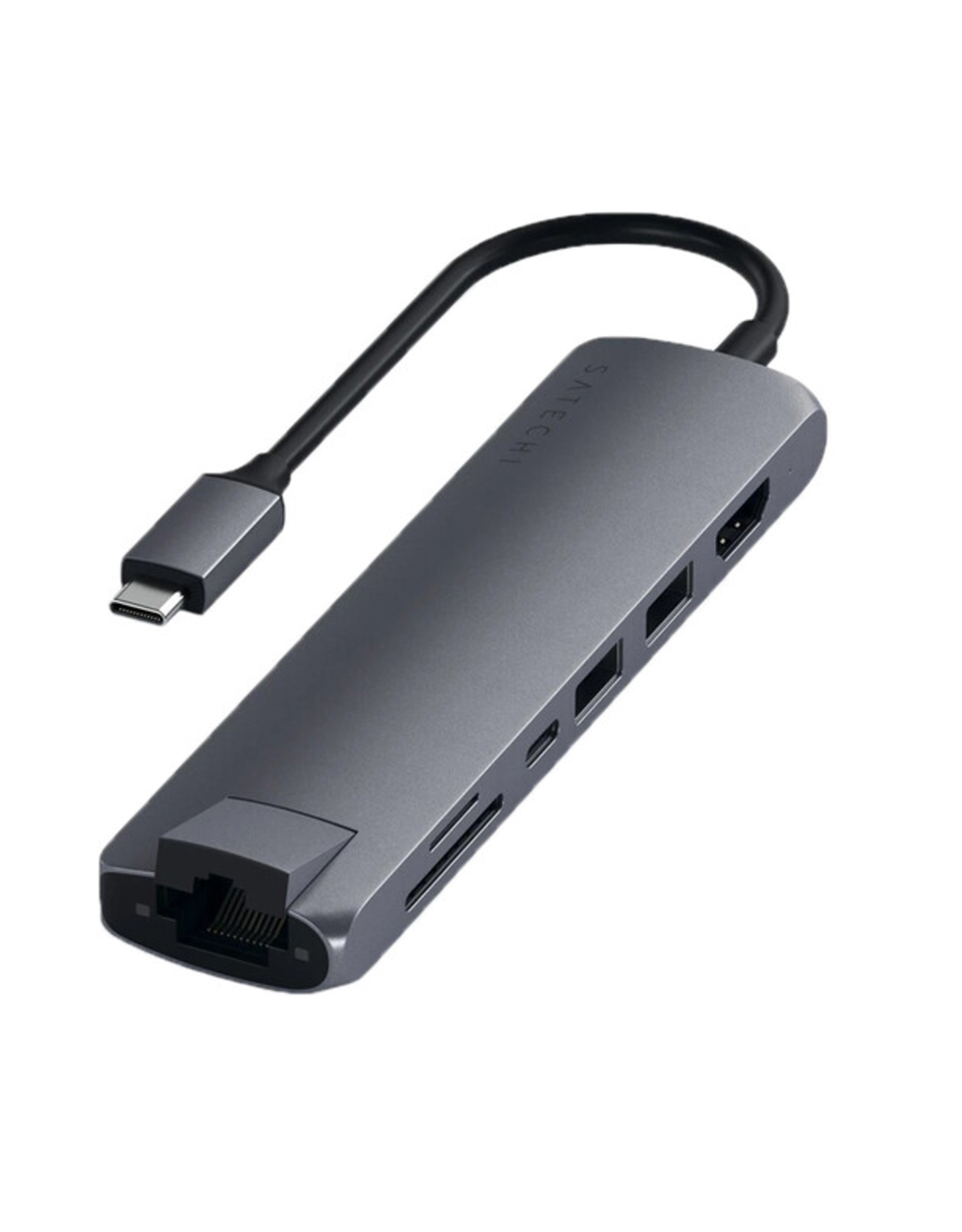 SATECHI SATECHI 7-N-1 USB-C SLIM MULTIPORT w/ ETHERNET ADAPTER SPACE GRAY