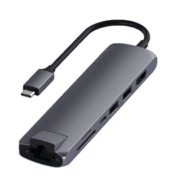 SATECHI SATECHI 7-N-1 USB-C SLIM MULTIPORT w/ ETHERNET ADAPTER SPACE GRAY