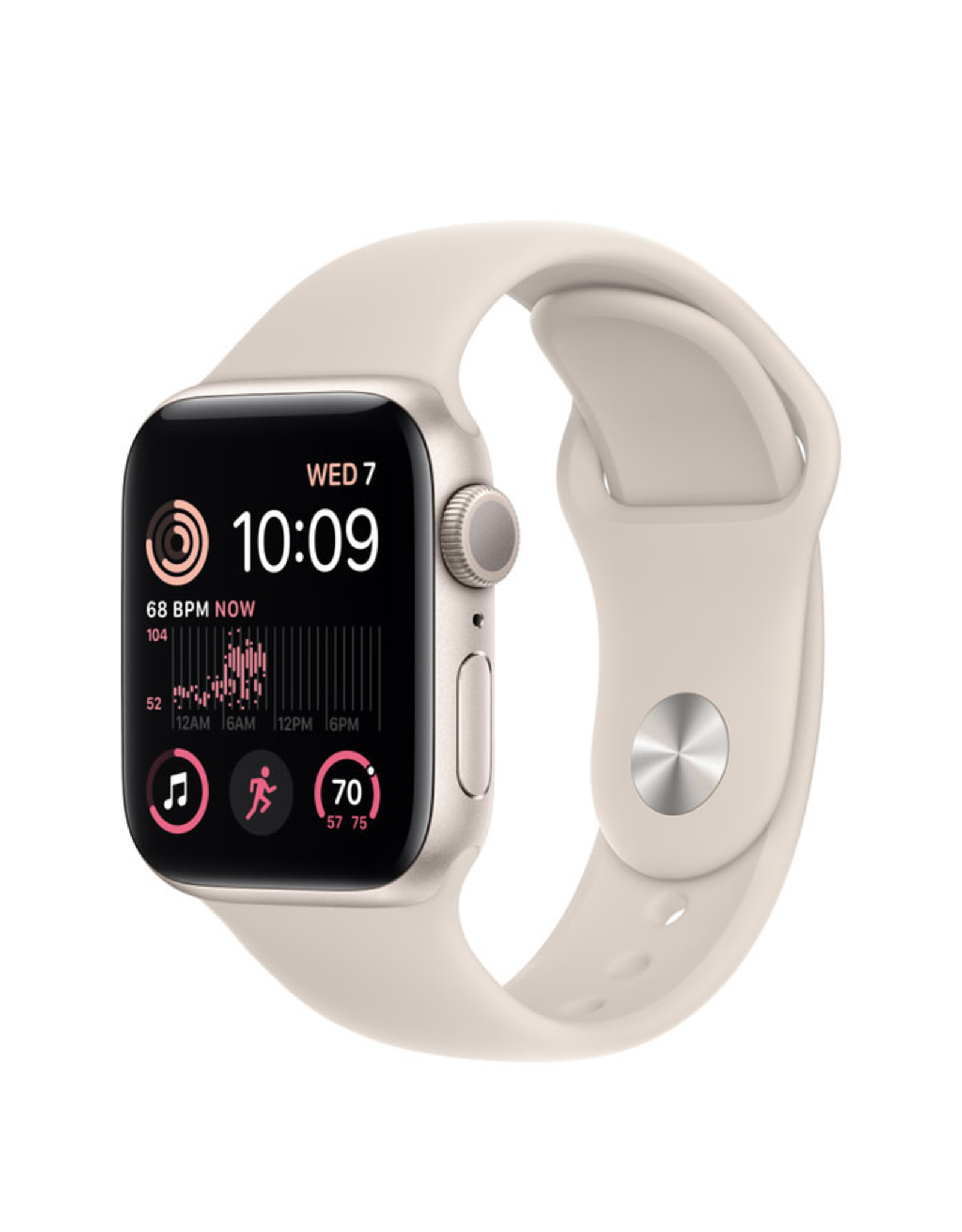 APPLE APPLE WATCH SE GPS, 40MM STARLIGH ALUMINUM CASE W/ STARLIGHT SPORT BAND - M/L