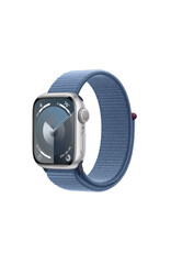 APPLE REDUCED FROM $399 APPLE WATCH SERIES 9 GPS 41mm SILVER ALUMINUM CASE w/ WINTER BLUE SPORT LOOP - CARBON NEUTRAL