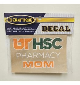 CRAFTIQUE DECAL UTHSC PHARMACY MOM