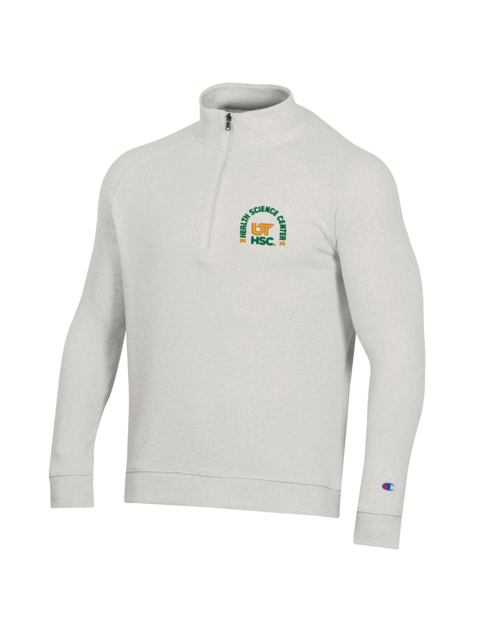 CHAMPION MEN'S TRIUMPH FLEECE RAGLAN 1/4 ZIP - PEBBLESTONE