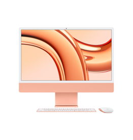 APPLE ORANGE 24" IMAC w/ RETINA 4.5K DISPLAY: APPLE M3 CHIP w/ 8-CORE CPU & 10-CORE GPU, 256GB SSD