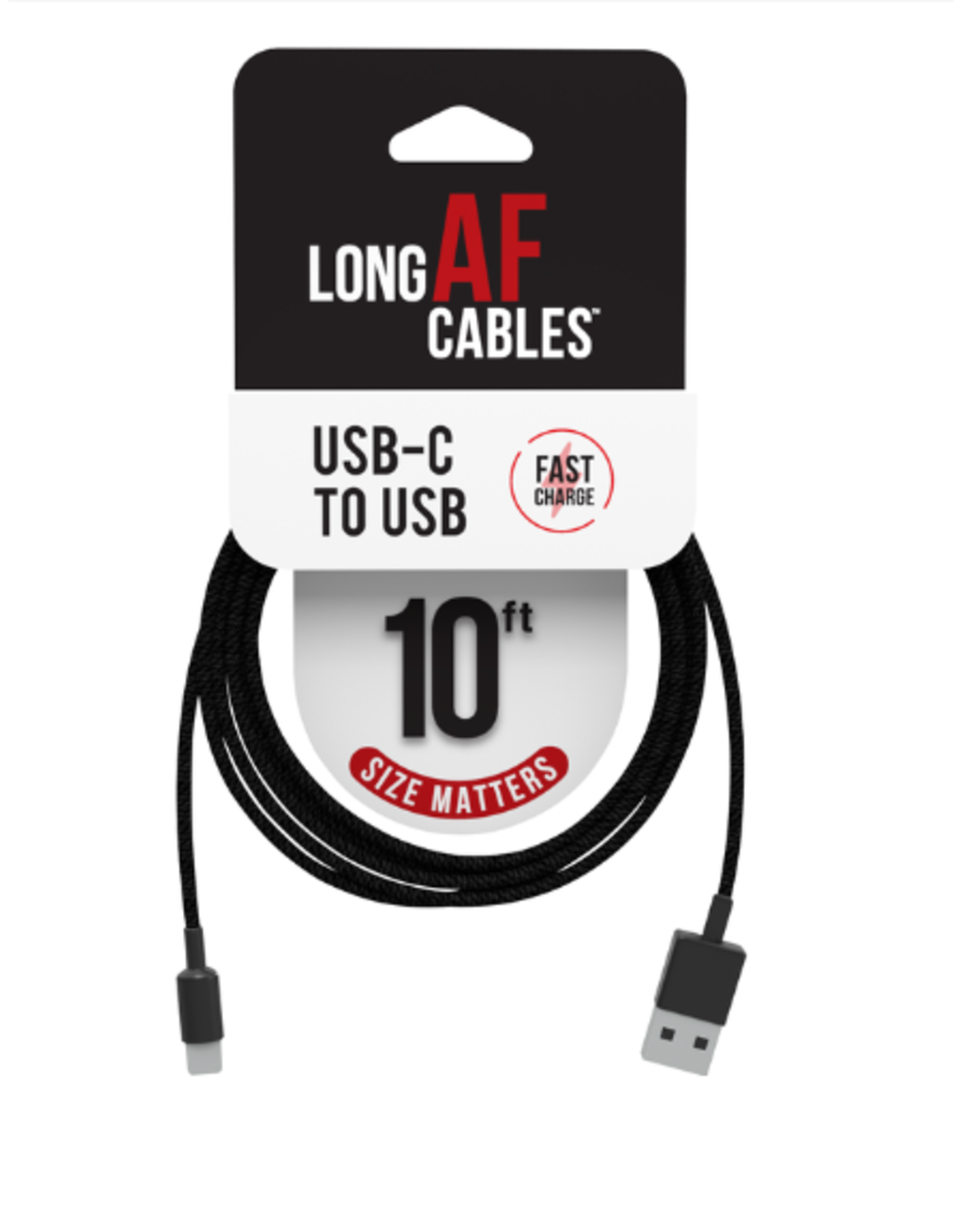 LONG AF 10FT CHARGE & SYNC CABLE USB-A TO USB-C
