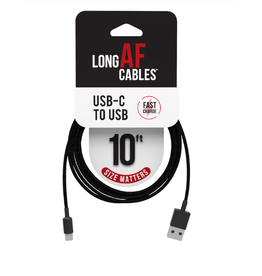 LONG AF 10FT CHARGE & SYNC CABLE USB-A TO USB-C