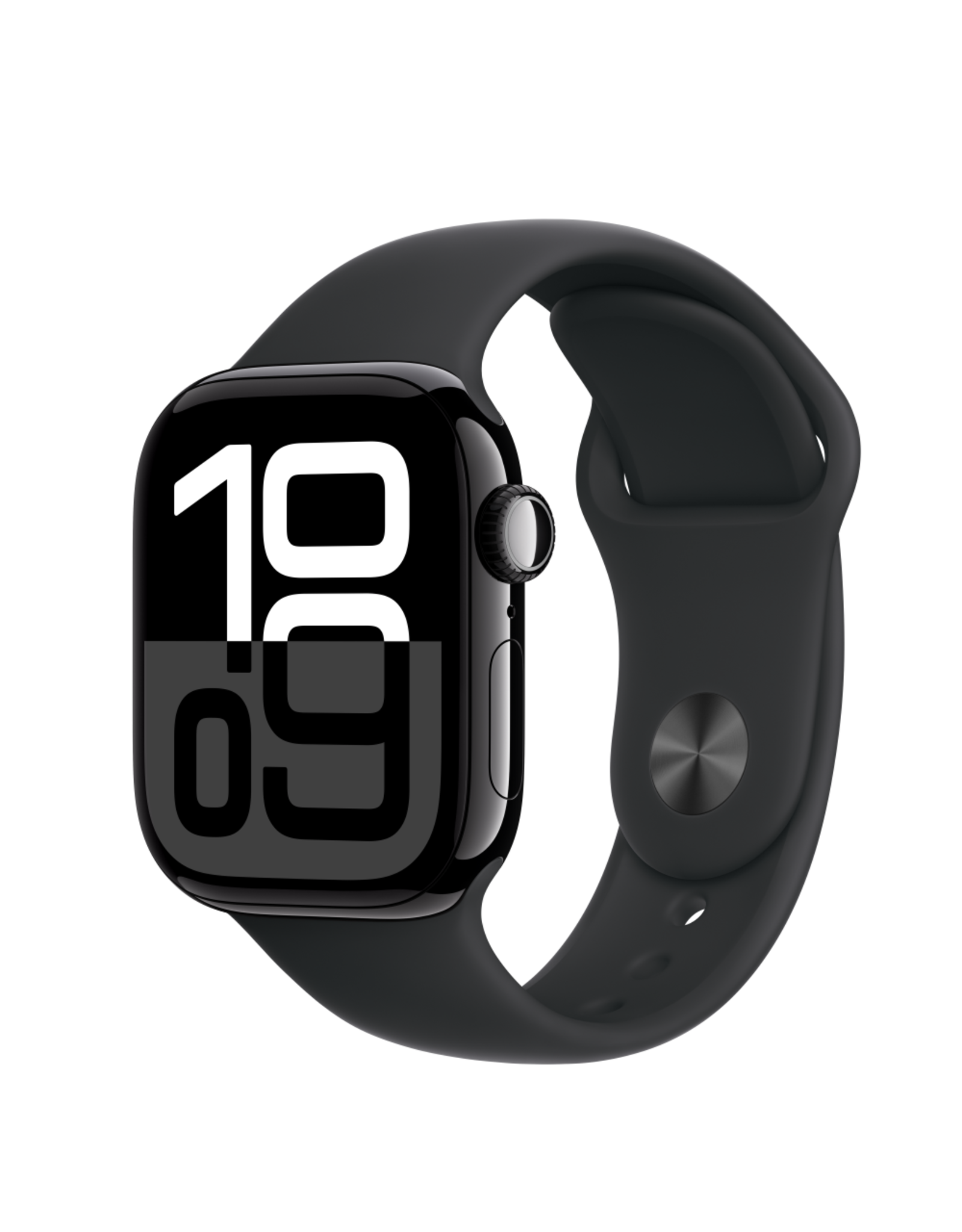 APPLE APPLE WATCH SERIES 10 GPS 46MM JET BLACK ALUMINUM CASE w BLACK SPORT BAND