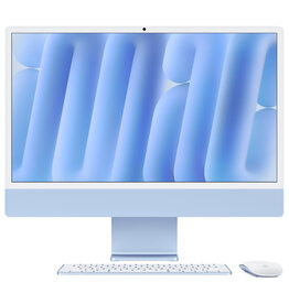 APPLE BLUE 24" IMAC w/ RETINA 4.5K DISPLAY: APPLE M4 CHIP w/ 10-CORE CPU & 10-CORE GPU, 16GB, 512GB SSD