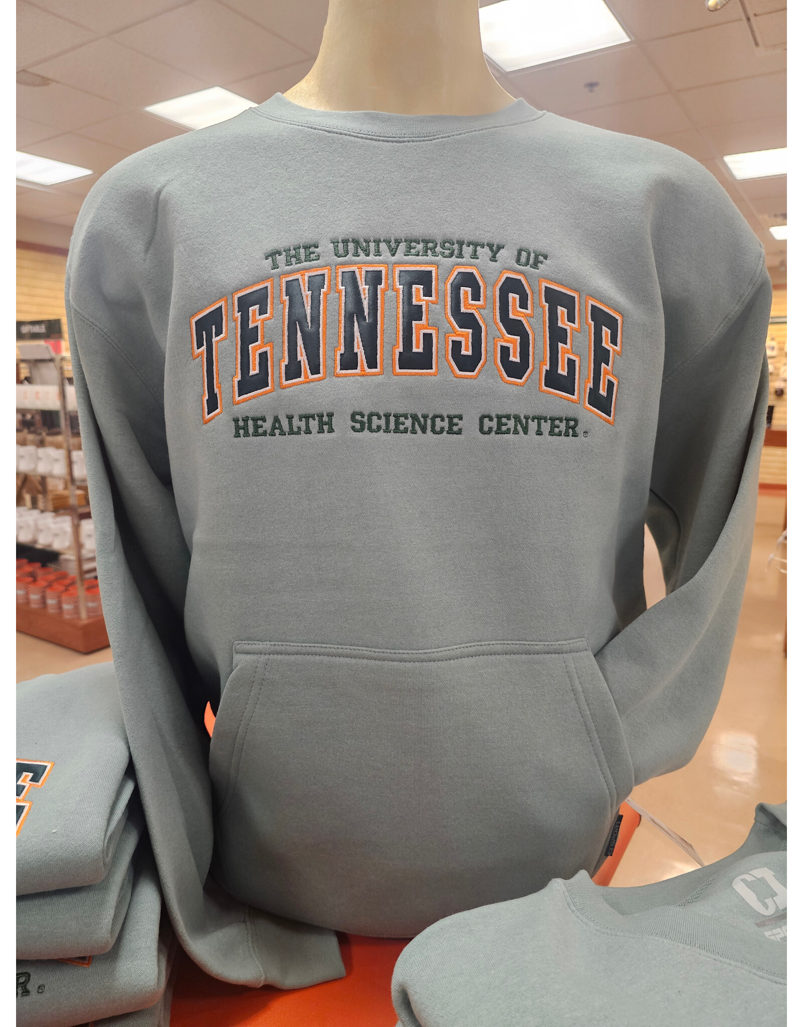 CI SPORT UTHSC POCKET EMBROIDERED CREW RIVER GREEN