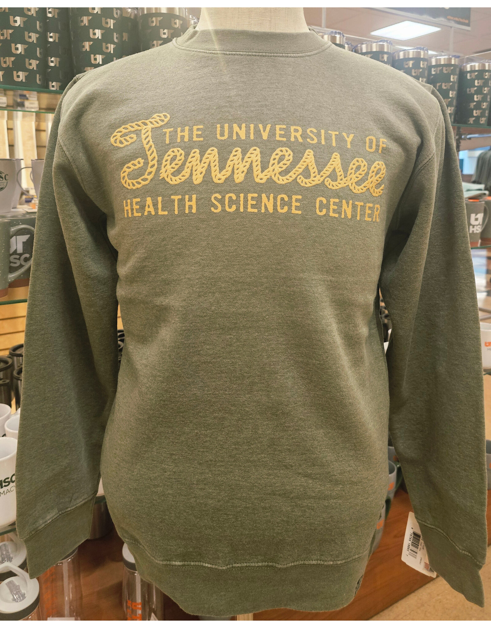 CI SPORT UTHSC THROWBACK CREW - OLIVE