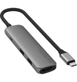 SATECHI SATECHI 4-IN-1 USB-C SLIM MULTIPORT ADAPTER 4K - SPACE GREY