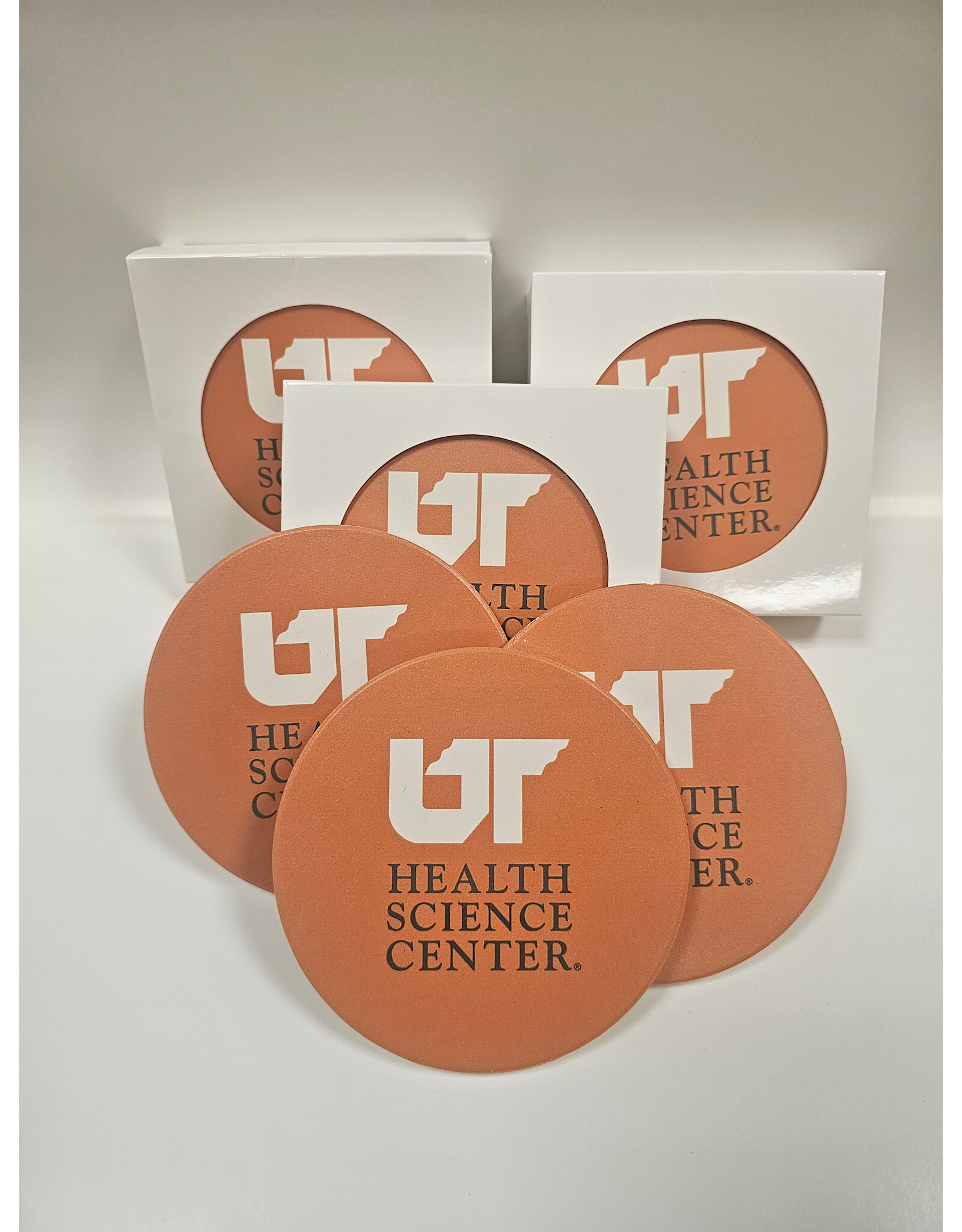 UTHSC STONE ROUND COASTERS - 4PK