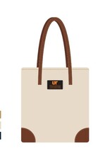 SANTA FE TOTE w/ EMBROIDERED PATCH NATURAL