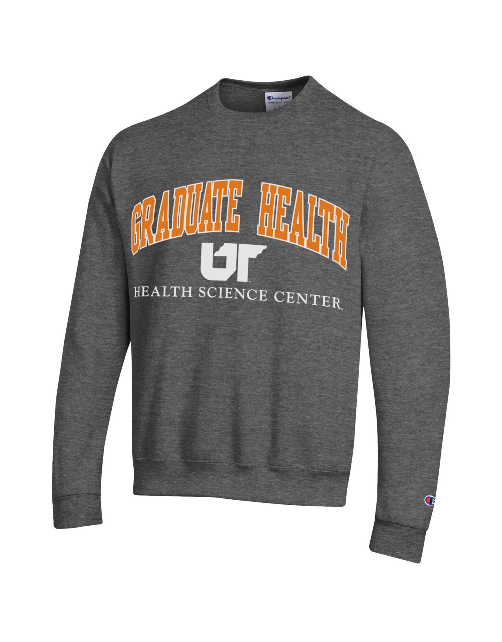 CHAMPION (REG. $40) GRADUATE HEALTH CHAMPION POWERBLEND FLEECE CREW - GRANITE  LARGE