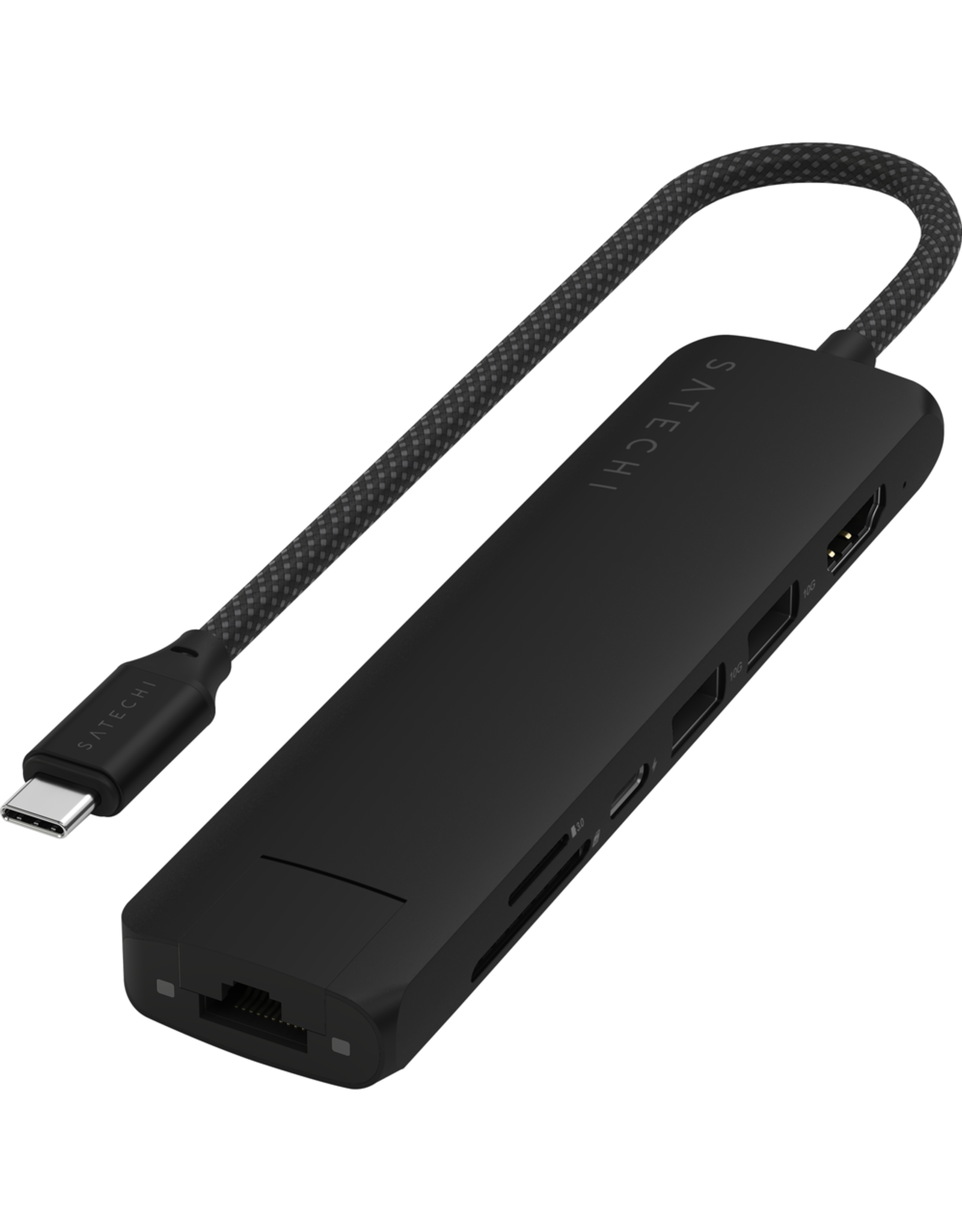 SATECHI SATECHI 7-N-1 USB-C SLIM MULTIPORT w/ ETHERNET ADAPTER BLACK