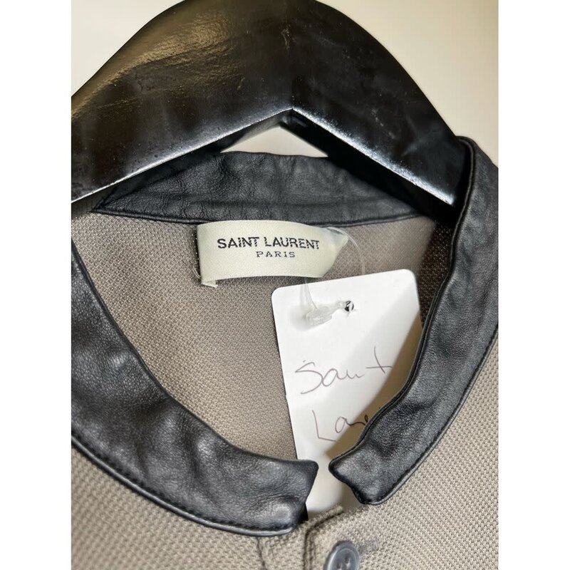 SAINT LAURENT SAINT LAURENT GREY POLO LAMB SKIN COLLAR (SMALL)