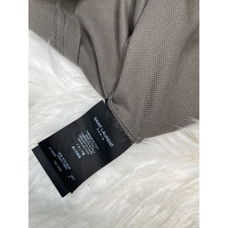 SAINT LAURENT SAINT LAURENT GREY POLO LAMB SKIN COLLAR (SMALL)