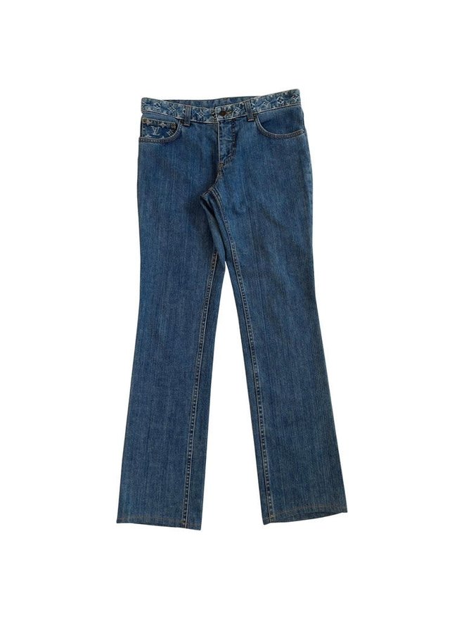 Louis Vuitton Damier Azur Mid-Rise Jeans