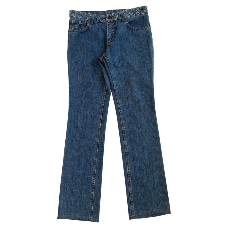 Louis Vuitton Damier Azur Mid-Rise Jeans ECRU. Size 36