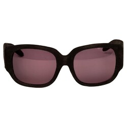 ALEXANDER WANG X LINDA FARROW ALEXANDER WANG X LINDA FARROW BLACK SUEDE CURVE SUNGLASSES