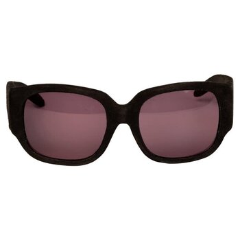 ALEXANDER WANG X LINDA FARROW ALEXANDER WANG X LINDA FARROW BLACK SUEDE CURVE SUNGLASSES
