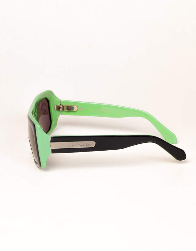 KAREN WALKER GREEN/BLACK TV EYES (708091) SUNGLASSES