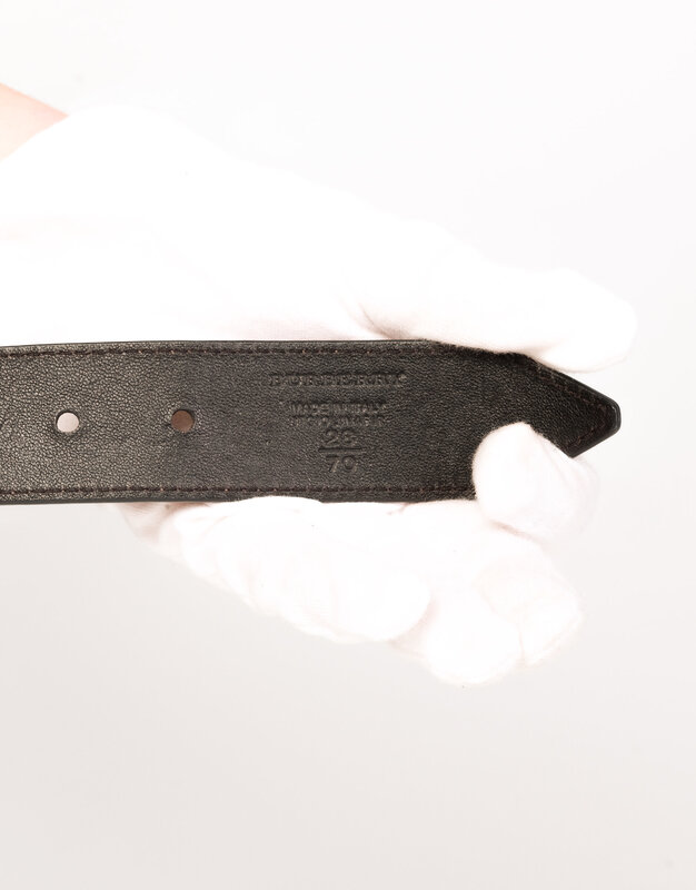 BURBERRY STUDDED DARK NICKEL BELT (SIZE 28/70)