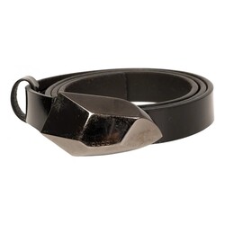 GUCCI GUCCI BLACK PATENT LEATHER BELT W LOGO BUCKLE (SIZE 85/34)