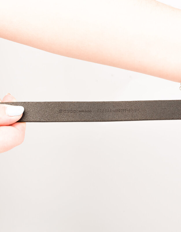 GUCCI GUCCI BLACK PATENT LEATHER BELT W LOGO BUCKLE (SIZE 85/34)