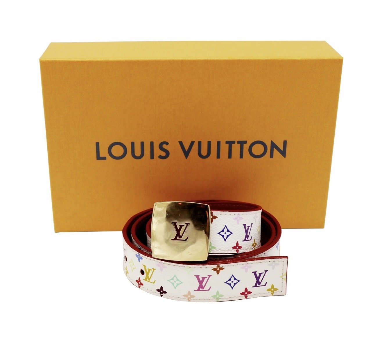 Louis Vuitton White Multicolore Murakami Belt – Dina C's Fab and