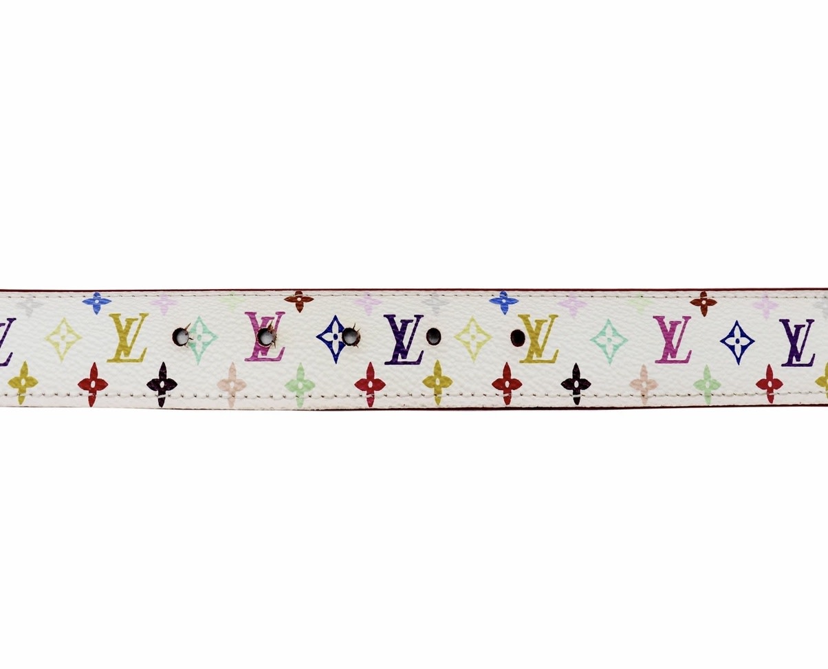 LOUIS VUITTON: Multicolor, Murakami LV Logo Belt fits 31- 35 (mz)