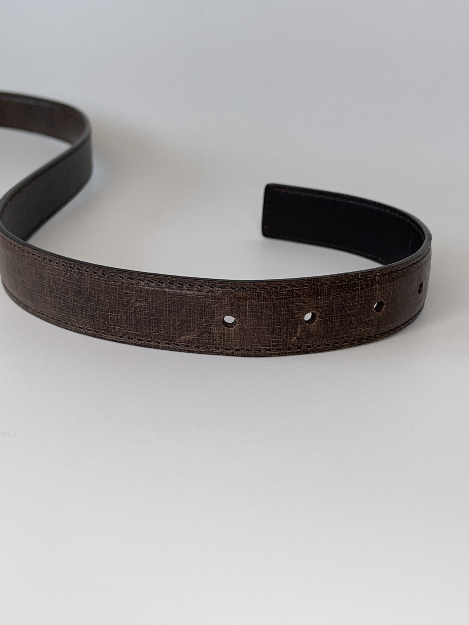Leather belt Yves Saint Laurent Brown size 95 cm in Leather - 34614826