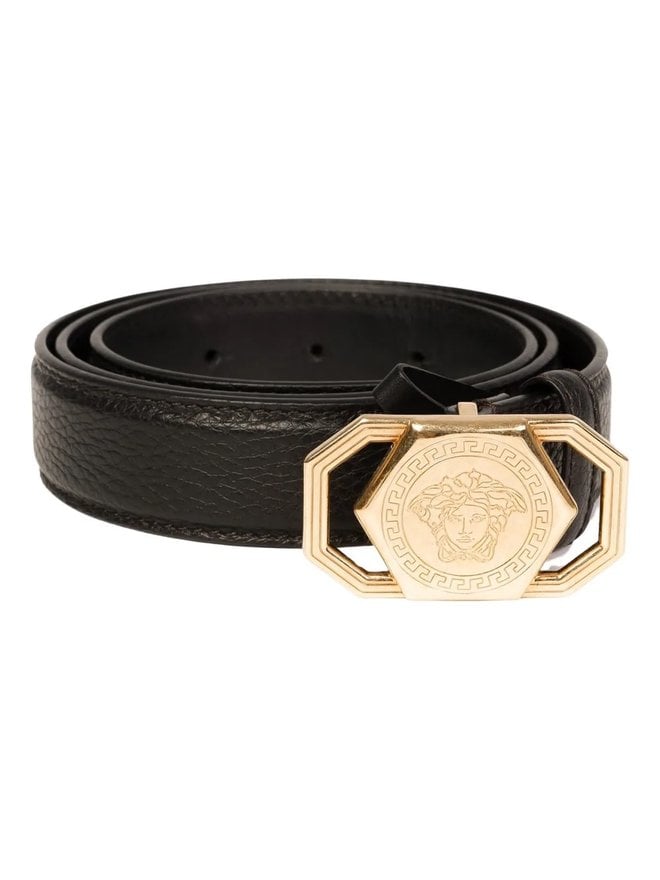 Louis Vuitton Damier ebene belt with gold block buckle size 34