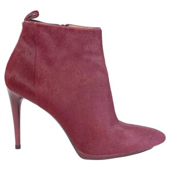 BALENCIAGA BALENCIAGA CALF HAIR ANKLE BOOT IN BURGUNDY (40 EU)