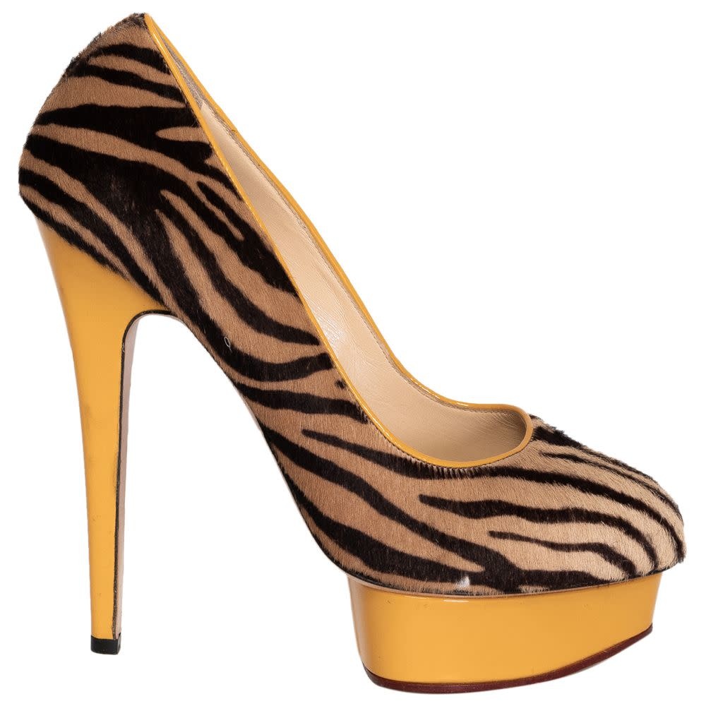 CHARLOTTE OLYMPIA DOLLY CALF HAIR ZEBRA (40 EU)