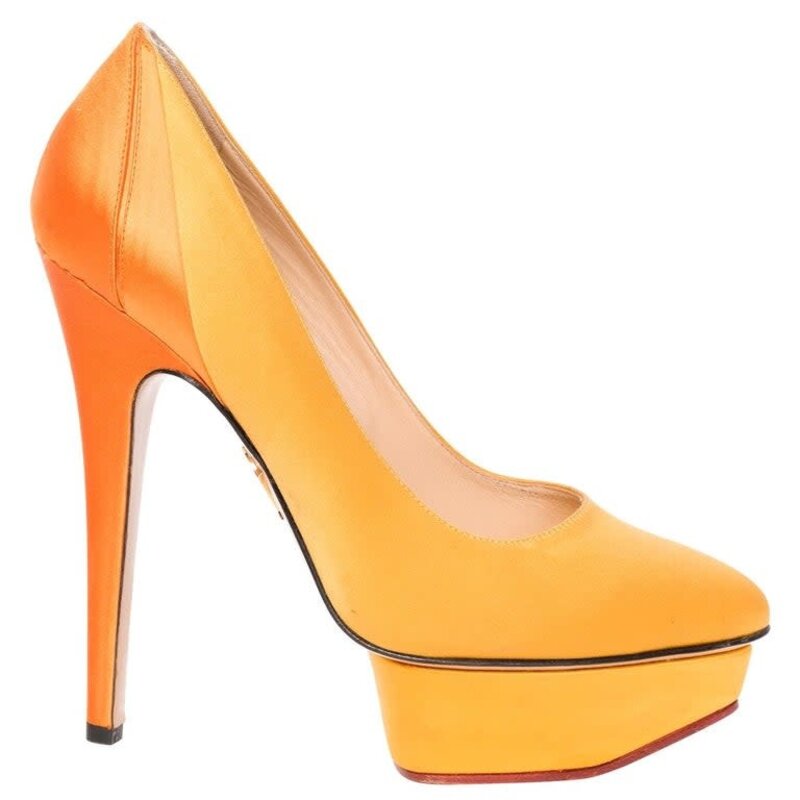 CHARLOTTE OLYMPIA DOLLY MASAKO SATIN PLATFORM PUMPS 37 EU CRTBLNCHSHP