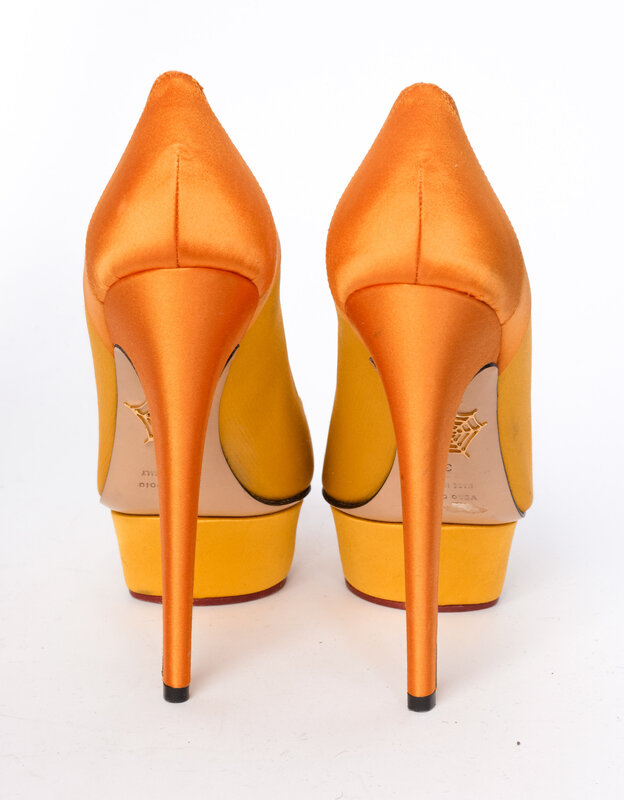 CHARLOTTE OLYMPIA CHARLOTTE OLYMPIA DOLLY MASAKO SATIN PLATFORM PUMPS (37 EU)