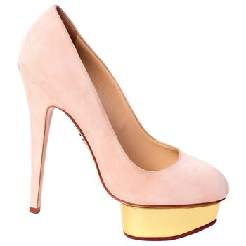CHARLOTTE OLYMPIA CHARLOTTE OLYMPIA DOLLY NUDE SUEDE PLATFORM PUMPS (EU 37)